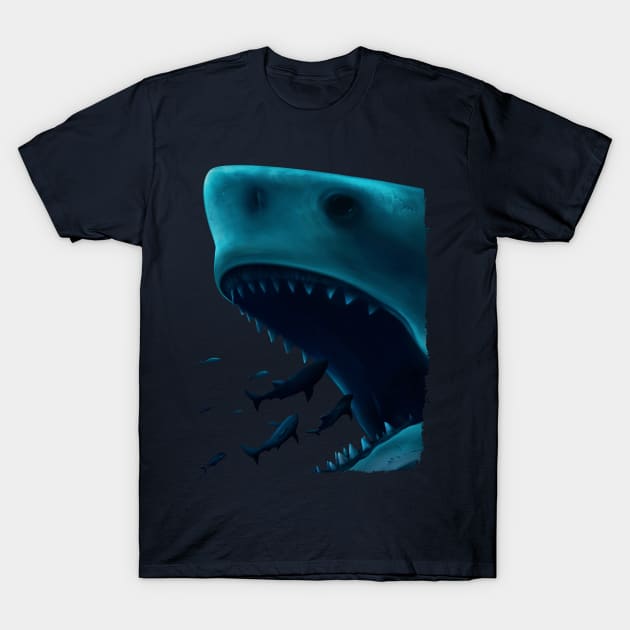 Shark Attack (transparent) T-Shirt by ModManner